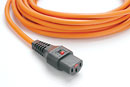 IEC-LOCK AC MAINS POWER CORDSET IEC-Lock C13 female - IEC C14 male, 6 metres, orange